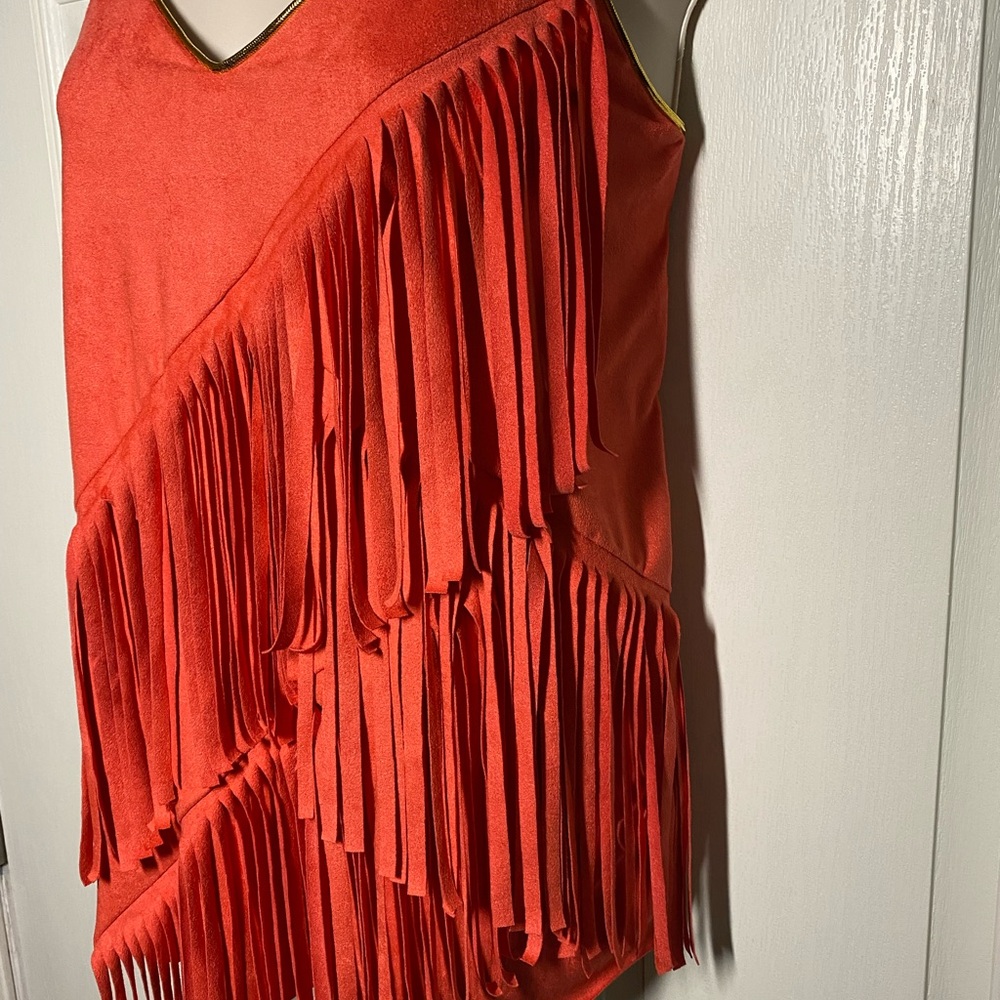 Vocal Orange Fringe with Gold Trim adjustable straps, soft feel and lightweight - Picture 5 of 10